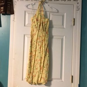 American Eagle yellow floral halter dress